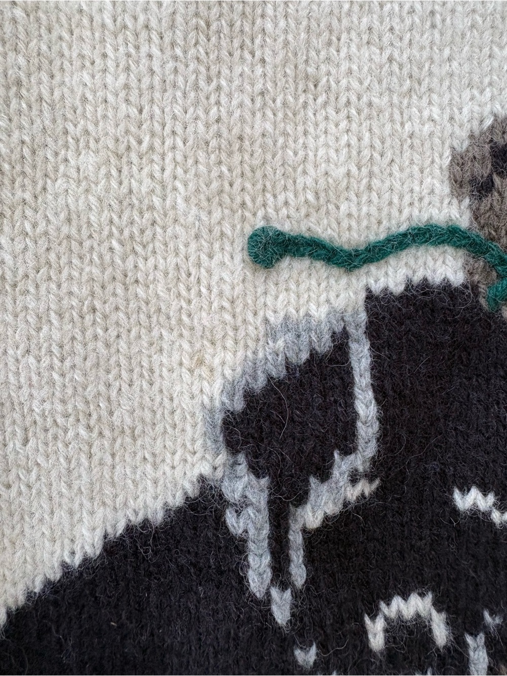 L.LBean Vintage Bean Boot Dog Wool Sweater Medium - Picture 6 of 12